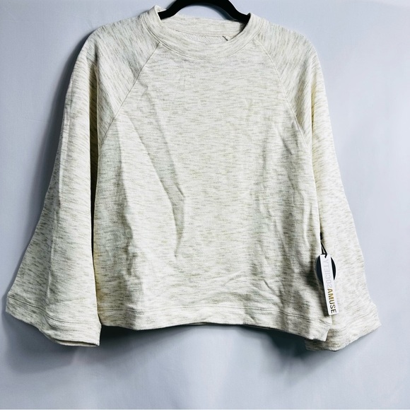 NWT Amuse Society Sz M Cream Out of Office Long Sleeve Knit Pullover Sweater - Picture 2 of 8